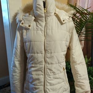 Snowy White Coat with Hood